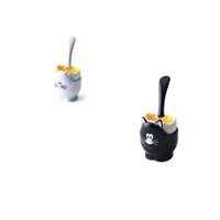 Conjunto de 2 porta ovos gatinho com colher - JOIE