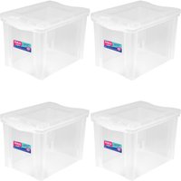 Kit 4 Caixas Organizadoras Plásticas 30L com Trava Ordene In