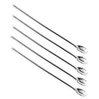 5 Colheres Bailarina 30cm Inox para Drinks Bebidas Coquetel Longa Mixologistas