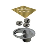 Grelha Para Ralo Linear Elleve Quadrada 4027 15X15 Gold