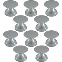 Conjunto de 10 Puxadores 199 Tucson Ponto Cromo Acetinado Para Móveis Armários e Gavetas