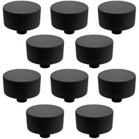 Kit 10 Puxadores 194 YUMA Ponto Preto Fosco Para Móveis Armários e Gavetas