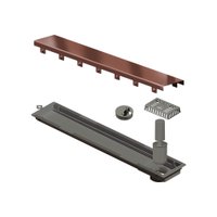 Ralo Linear Elleve Versatile 5558 50Cm Saída Na Extremidade Com Tampa Rose Gold