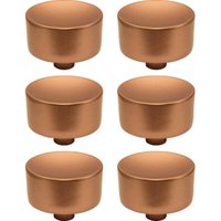 Conjunto de 6 Puxadores 194 Yuma Ponto Cobre Para Móveis Armários e Gavetas