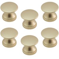 Kit 6 Puxadores 199 Tucson Ponto Dourados Para Móveis Armários e Gavetas
