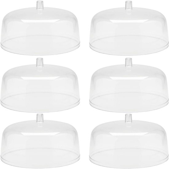 Kit 6 Cúpulas para Prato De Bolo Tampa Acrílico Cúpula 30cm