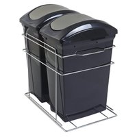 Lixeira Dupla Aramada Deslizante 15L Aço Inox Piva com Corre