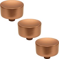 Conjunto de 3 Puxadores 194 Yuma Ponto Cobre Para Móveis Armários e Gavetas