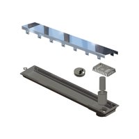 Ralo Linear Elleve Versatile 4256 50Cm Saída Na Extremidade Com Tampa Polida