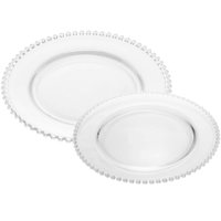 Conjunto Sousplat e Prato Raso 28cm em Cristal Pearl Wolff T