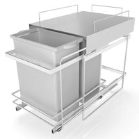 Lixeira Deslizante Dupla com Tampa Fixa 15L Piatina Aramada