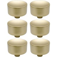 Kit 6 Puxadores 194 Yuma Ponto Dourados Para Móveis Armários e Gavetas