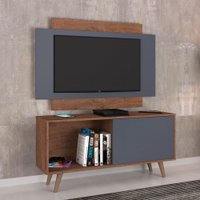 Rack com Painel Málaga para TV Até 50 Polegadas 1 Porta Freijo Rust/Grafite Fosco - Atualle Móveis