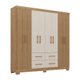 Guarda-Roupa Casal Itapema 8 Portas 4 Gavetas Canelato/Natura - Atualle Móveis