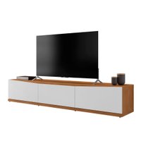 Rack Bancada Eros 1.8m TV 32 40 42 47 50 55 60 Polegadas 2 Portas Gaveta Organizadora Sala Quarto Cedro/Branco - RPM