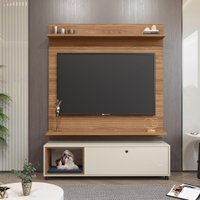 RACK NICHO PET COM PAINEL NEVADA COOL HOME OFF WHITE/NATURE