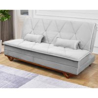 Sofá Cama Estoril 1,90m Cinza Suede Velut - King House