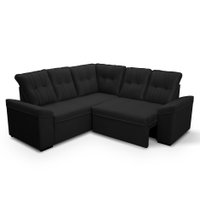Sofá Canto London Preto Suede Velut - King House