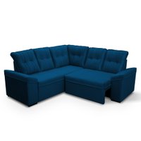 Sofá Canto London Azul Suede Velut - King House