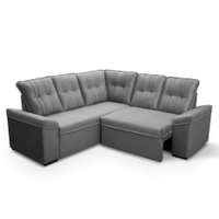 Sofá Canto London Cinza Suede Velut - King House