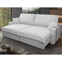 Sofá Retrátil Reclinável Nairobi 2,30m Cinza Bouclê - King House