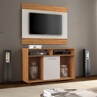 Conjunto Rack com Painel para TV até 43 Polegadas Nápoles Notável Freijó/Off-White
