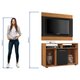 Conjunto Rack com Painel para TV até 43 Polegadas Nápoles Notável Freijó/Preto