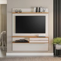 Painel para TV até 55 Polegadas 1 Porta 1 Nicho Milano Notável Off-White/Freijó