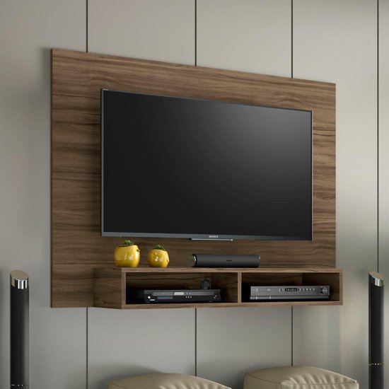 Painel para TV até 49 Polegadas 2 Nichos Verona Notável Nogal