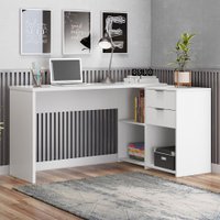 Mesa de Escritório 2 Gavetas Xangai Notável Branco