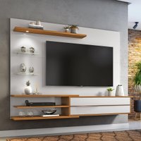 Painel para TV até 60 Polegadas 1 Porta 2 Nichos Roma Notável Off-White/Freijó