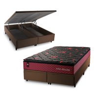 Conjunto Box Baú Toronto Preto 193x203x73 c/ Molas Ensacadas
