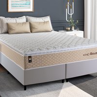 Conjunto Cama Box c/ Molas Ensacadas Alford Bege King 193x203x66
