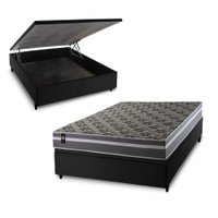 Conjunto Box Baú Miami Cinza 138x188x69 Espuma D33