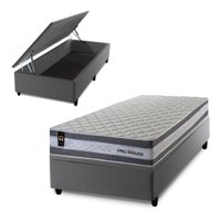 Conjunto Box Baú Alpine Cinza 88x188x72 c/ Molas Ensacadas