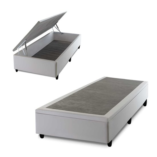 Box Baú Branco Solteiro 96x203x45 - King House