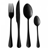 Faqueiro Lyor Preto 24 Peças Positano Jogo de Talheres Inox Fosco Mesa Posta