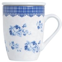 Caneca de Porcelana 340ml Com Tampa Filtro Lyor Braga Colorida Super White