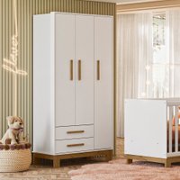 Guarda-Roupa Qmovi Q Encanto Slim 3 Portas 2 Gavetas