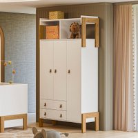 Guarda-Roupa Qmovi com Nicho Fantasia 3 Portas 2 Gavetas