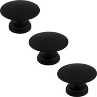 Conjunto de 3 Puxadores 200 Tucson Ponto Preto Fosco Para Móveis Armários e Gavetas