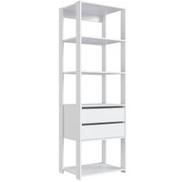 Estante Livreiro 4 Prateleiras e 2 Gavetas Branco 183x60x45cm Closet Modulado Multiuso