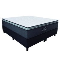 Cama Box Casal King Gazin Colchão Molas Ensacadas Pillow Top Maximus 193x203x66cm Cinza/Preto