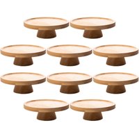 10 Boleiras de Bambu 20cm Pedestal Lyor Decorações de Mesas
