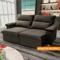 Sofá Retrátil Reclinável Paris 1,80m Suede Velut Tabaco Molas no Assento - King House