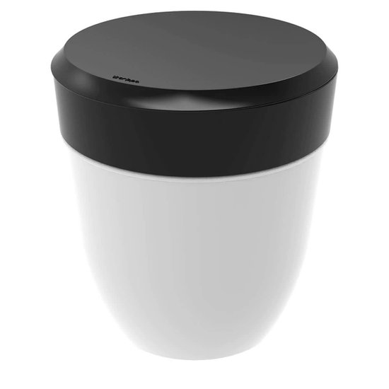 Lixeira Pequena Crippa para Cozinha Pia Com Aro Interno 2,5L Redonda Branco e Preto
