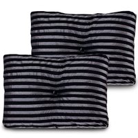 Kit 2 Peças Almofada Com Enchimento Flocos De Espuma Capitone Com Botão Jacquard Preto 45x65cm - BF Colchões