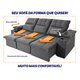 Sofá Retrátil Reclinável Verona USB + Porta Copo 2,30m Suede Velut Cinza c/ Molas no Assento - King House
