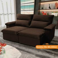 Sofá Retrátil Reclinável Paris 1,80m Suede Velut Marrom Molas no Assento - King House