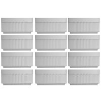 Jogo 12 Tigelas Ramekins de Porcelana 240ml Canelado Médio Germer Branco